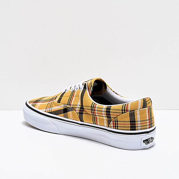 vans plaid era yellow